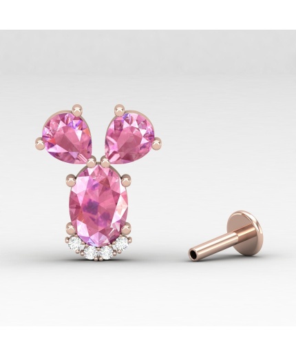 14K Dainty Pink Spinel Stud Earrings, Everyday Gemstone Earrings For Women, August Birthstone Earrings, Natural Spinel Gold Earrings For Her | Save 33% - Rajasthan Living