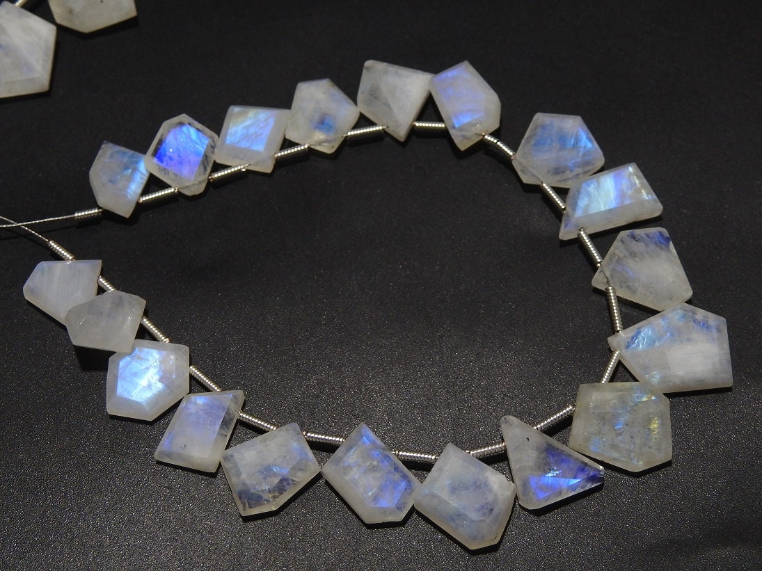 White Rainbow Moonstone Briolette,Faceted,Fancy Cut,Slice,Slab,Multi Fire,Hut,Pentagon,Trapezoid,Marquise,14Piece 12X8To10X8MM PME-BR2 | Save 33% - Rajasthan Living 19