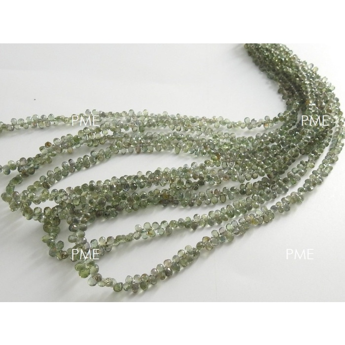 Green Sapphire Faceted Drop,Teardrop,Loose Stone,Gemstone For Jewelry Makers,Precious Bead 100%Natural 8Inch 3-4 MM Long Approx PME(BR10) | Save 33% - Rajasthan Living 9