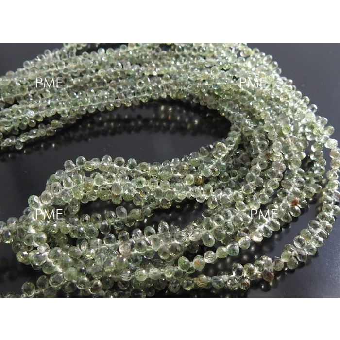 Green Sapphire Faceted Drop,Teardrop,Loose Stone,Gemstone For Jewelry Makers,Precious Bead 100%Natural 8Inch 3-4 MM Long Approx PME(BR10) | Save 33% - Rajasthan Living 11