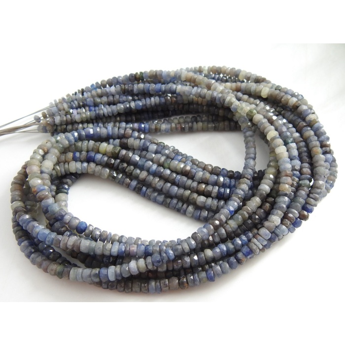 Blue Sapphire Faceted Roundel Bead,Multi Shaded,Burma Mines,Loose Stone,Handmade,For Jewelry Makers,16Inch Strand,100%Natural PMEB-13 | Save 33% - Rajasthan Living 15