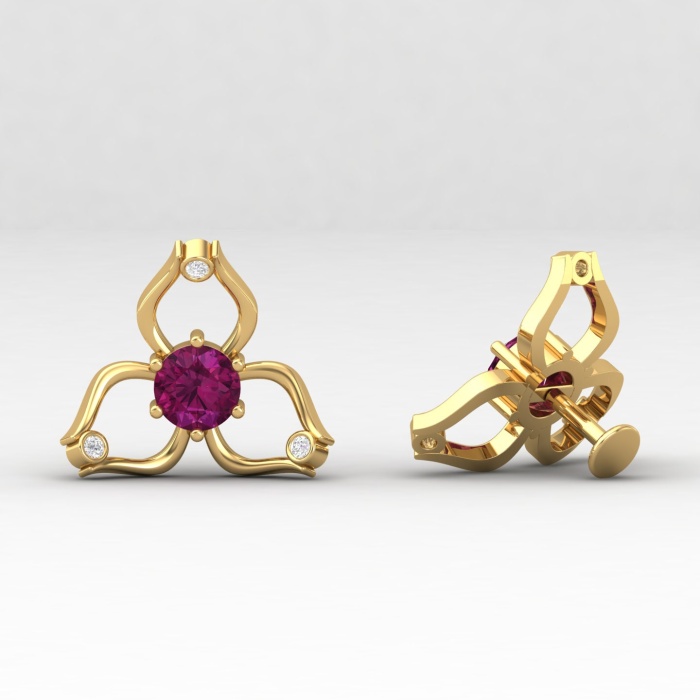Rhodolite Garnet 14K Dainty Stud Earrings, Gold Stud Earrings For Women, Handmade Jewelry, Everyday Gemstone Earring For Her, Garnet Jewelry | Save 33% - Rajasthan Living 11