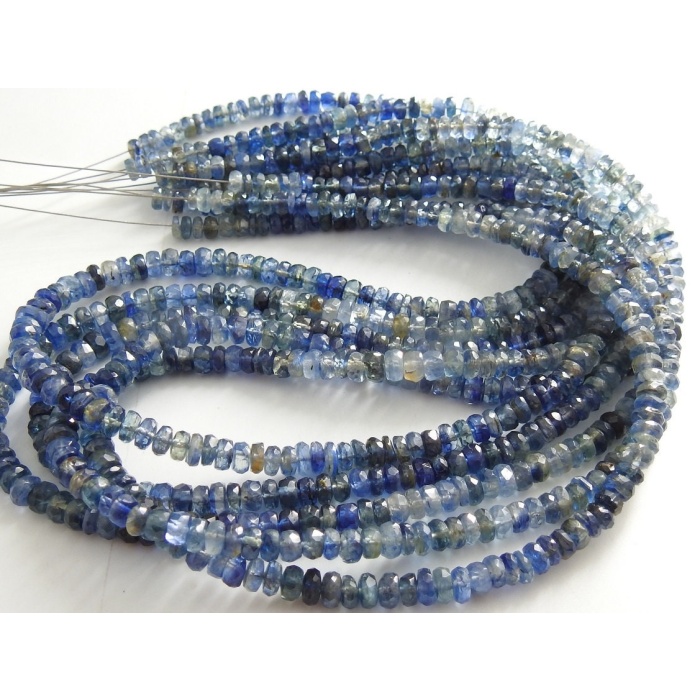 Blue Kyanite Faceted Roundel Bead,Multi Shaded,Handmade,Loose Stone,Necklace,For Jewelry Making 100%Natural 16Inch Strand PME(B13) | Save 33% - Rajasthan Living 12