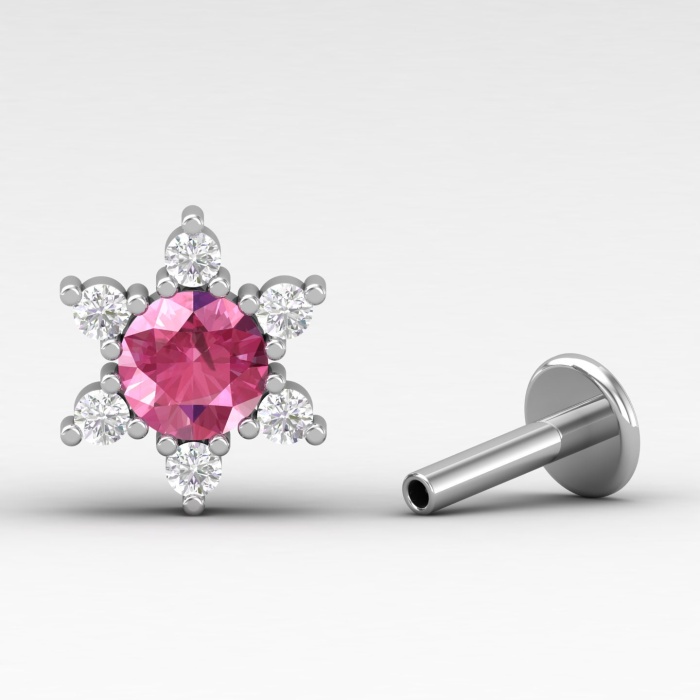 Pink Spinel 14K Dainty Stud Earrings, Everyday Gemstone Stud Earrings For Her, Gold Stud Earrings For Women, August Birthstone Jewelry | Save 33% - Rajasthan Living 10