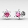 Pink Spinel 14K Dainty Stud Earrings, Everyday Gemstone Stud Earrings For Her, Gold Stud Earrings For Women, August Birthstone Jewelry | Save 33% - Rajasthan Living 22