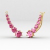 Dainty Pink Spinel 14K Climber Earrings, Handmade Jewelry, Everyday Gemstone Earring, August Birthstone Earrings, Gold Earrings For Women | Save 33% - Rajasthan Living 22