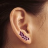 Rhodolite Garnet 14K Dainty Earrings, Natural Garnet Climber Earrings, Handmade Jewelry, Art Deco Style Earrings, Gift For Women, Birthstone | Save 33% - Rajasthan Living 20