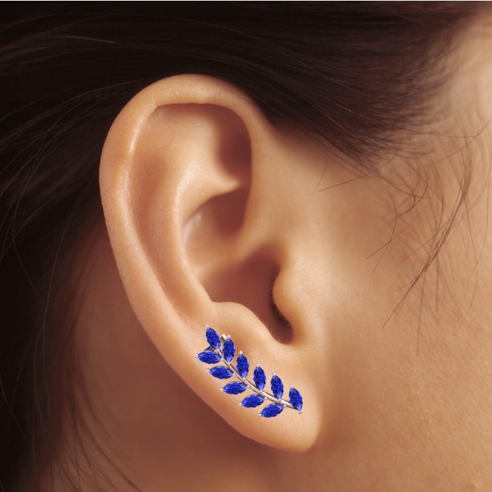 14K Dainty Tanzanite Ear Climbers, Handmade Jewelry, Tanzanite  Ear Crawlers, Marquise Cut Earring, Minimalist Earrings, December Birthstone | Save 33% - Rajasthan Living 9