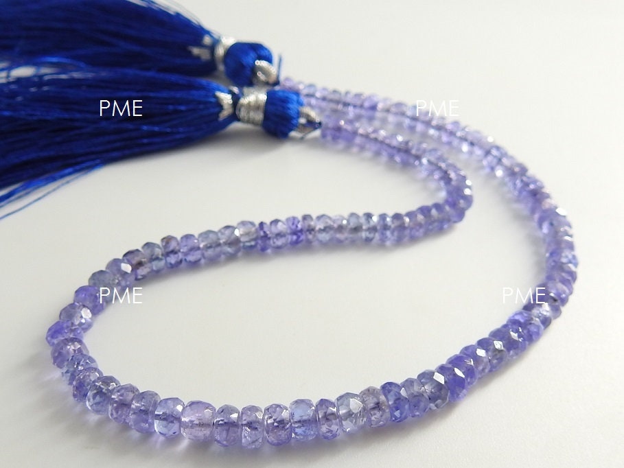 Tanzanite Faceted Roundel Bead,Blue,Handmade,Loose Stone,High Quality,Gemstone Bead,For Jewelry Making 100%Natural 9Inch Strand PME(B8) | Save 33% - Rajasthan Living 17