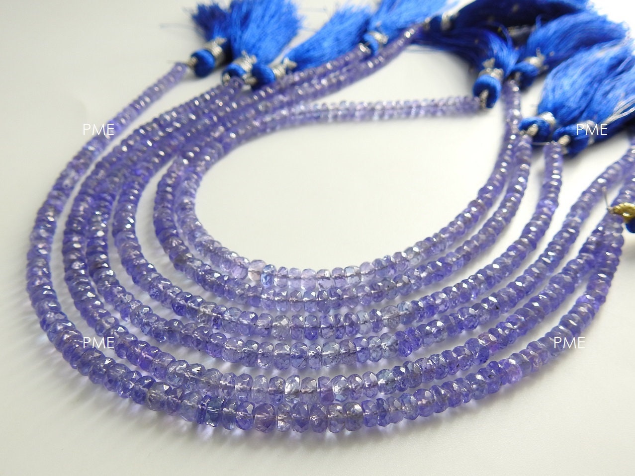Tanzanite Faceted Roundel Bead,Blue,Handmade,Loose Stone,High Quality,Gemstone Bead,For Jewelry Making 100%Natural 9Inch Strand PME(B8) | Save 33% - Rajasthan Living 16