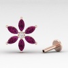 Rhodolite Garnet 14K Dainty Stud Earrings, Everyday Gemstone Earring For Her, Handmade Jewelry, Gold Stud Earrings For Women, Party Jewelry | Save 33% - Rajasthan Living 24