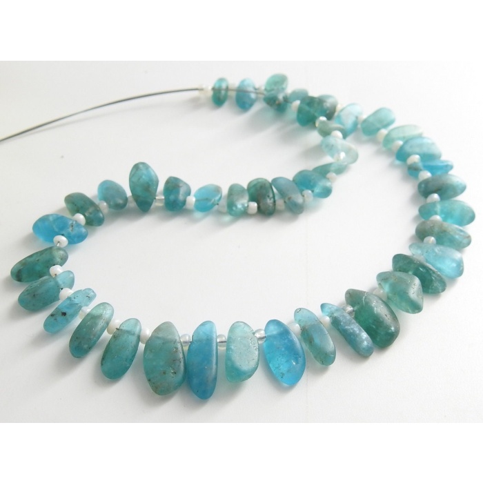Sky Blue Apatite Smooth Briolette,Matte Polish,Fancy,Irregular Shape,Nugget,Handmade,Loose Stone,9Inch 15X4To8X4MM Approx,100%Natural BR7 | Save 33% - Rajasthan Living 6