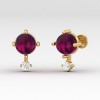 Dainty Rhodolite Garnet Stud Earrings, 14K Gold Stud Earrings For Women, January Birthstone Jewelry, Everyday Gemstone Earring For Her | Save 33% - Rajasthan Living 21