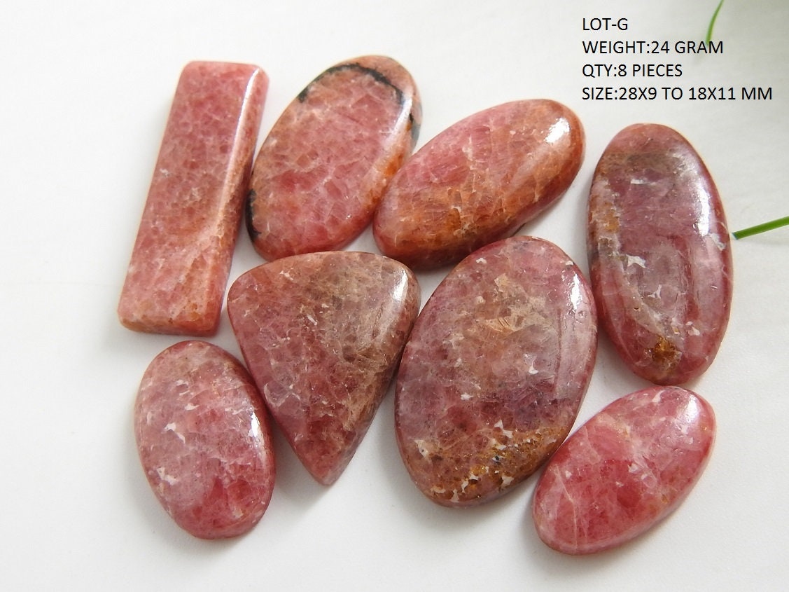 Rhodonite Smooth Cabochons Lot,Fancy Shape,Loose Stone,Handmade,Pendent,For Making Jewelry 100%Natural C2 | Save 33% - Rajasthan Living 22