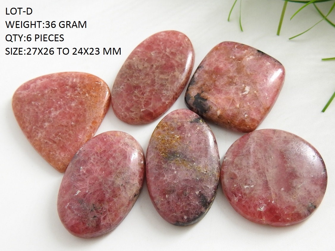 Rhodonite Smooth Cabochons Lot,Fancy Shape,Loose Stone,Handmade,Pendent,For Making Jewelry 100%Natural C2 | Save 33% - Rajasthan Living 19
