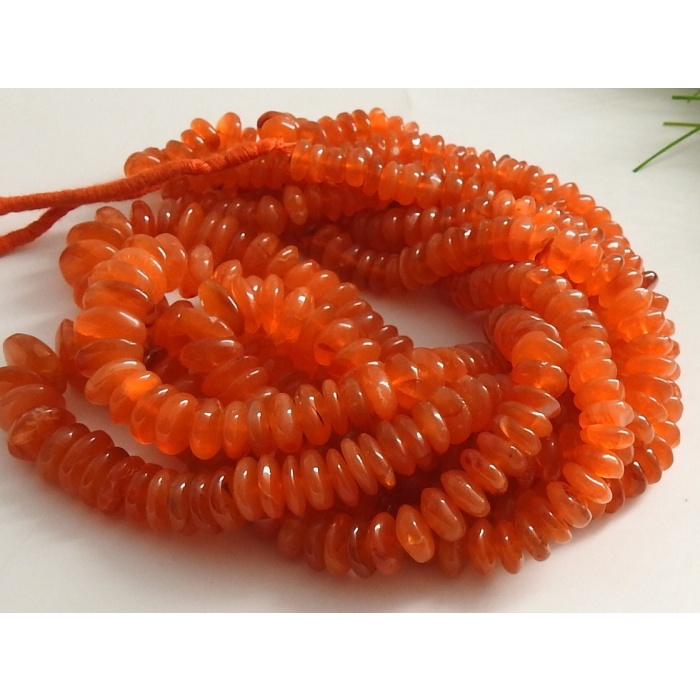 Carnelian Smooth Roundel Bead,German Cut,Loose Stone,Handmade,For Jewelry Makers,16Inch 7To10MM Approx,Wholesale Price,New Arrival (pme)B4 | Save 33% - Rajasthan Living 11
