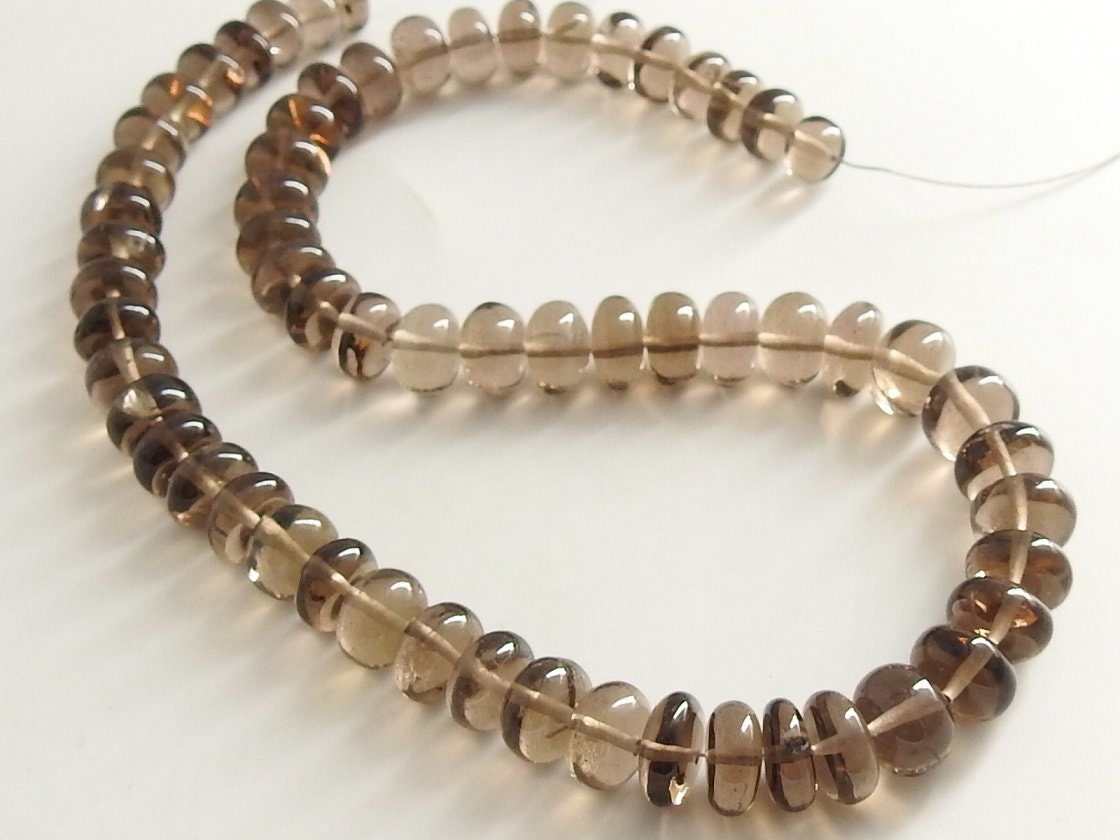 100%Natural,Smoky Quartz Smooth Roundel Beads,Handmade,Loose Stone,Gemstone For Jewelry,Wholesale Price,New Arrival PME-B9 | Save 33% - Rajasthan Living 15