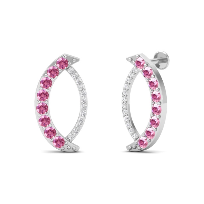 14K Natural Pink Spinel Dainty Drop Earrings, Everyday Gemstone Earring For Her, Gold Stud Earrings For Women, August Birthstone Earrings | Save 33% - Rajasthan Living 9