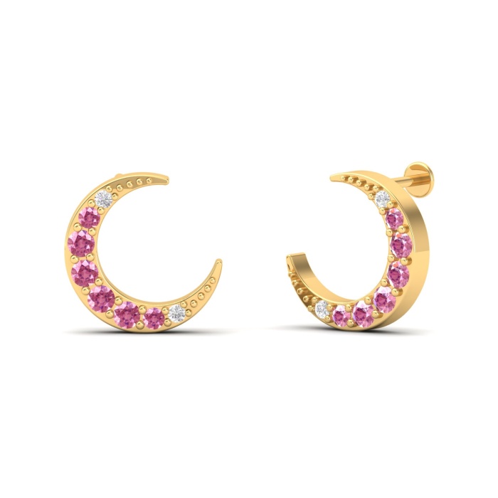 Natural Pink Spinel 14K Dainty Drop Earrings, Gold Stud Earrings For Women, Everyday Gemstone Earring For Her, August Birthstone Earrings | Save 33% - Rajasthan Living 9