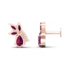 Rhodolite Garnet 14K Dainty Stud Earrings, Everyday Gemstone Earring For Her, January Birthstone Jewelry, Gold Stud Earrings For Women | Save 33% - Rajasthan Living 24