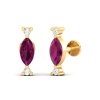 Rhodolite Garnet 14K Stud Earrings, Dainty Gold Stud Earrings For Women, Everyday Gemstone Earring For Her, January Birthstone Earrings | Save 33% - Rajasthan Living 23