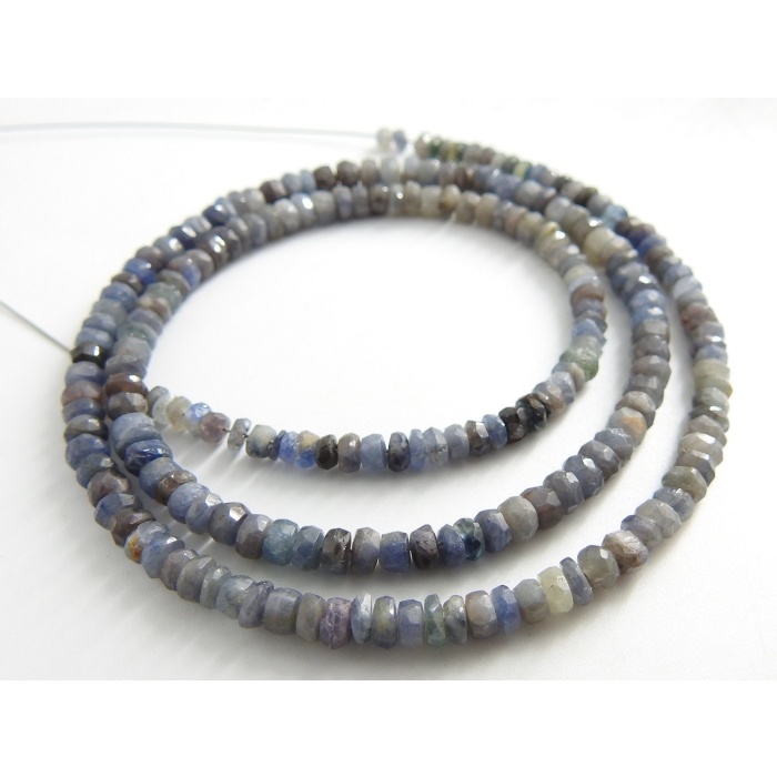 Blue Sapphire Faceted Roundel Bead,Multi Shaded,Burma Mines,Loose Stone,Handmade,For Jewelry Makers,16Inch Strand,100%Natural PMEB-13 | Save 33% - Rajasthan Living 9