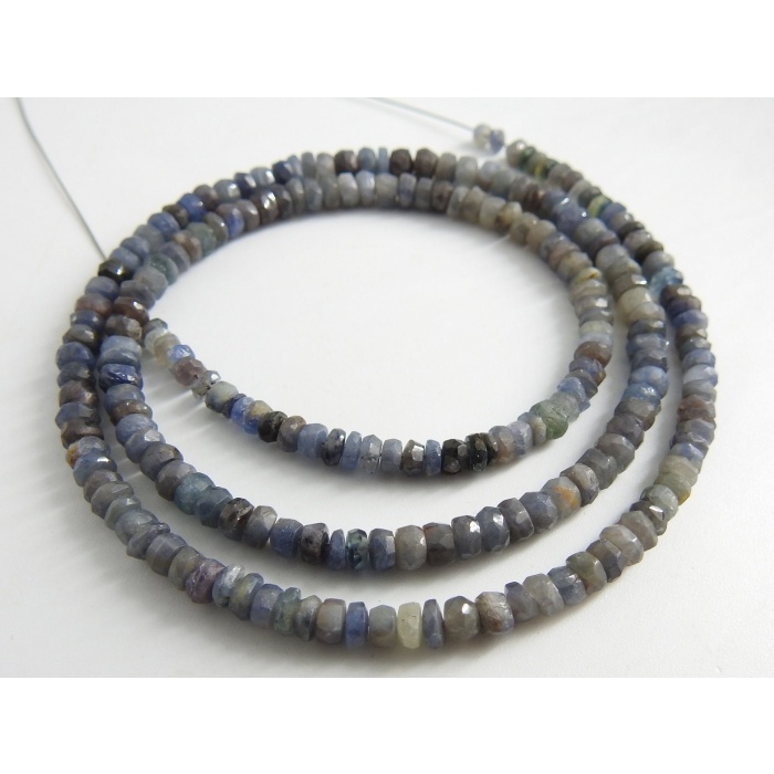 Blue Sapphire Faceted Roundel Bead,Multi Shaded,Burma Mines,Loose Stone,Handmade,For Jewelry Makers,16Inch Strand,100%Natural PMEB-13 | Save 33% - Rajasthan Living 7