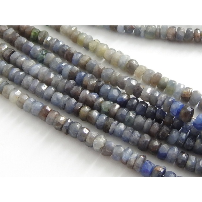 Blue Sapphire Faceted Roundel Bead,Multi Shaded,Burma Mines,Loose Stone,Handmade,For Jewelry Makers,16Inch Strand,100%Natural PMEB-13 | Save 33% - Rajasthan Living 8
