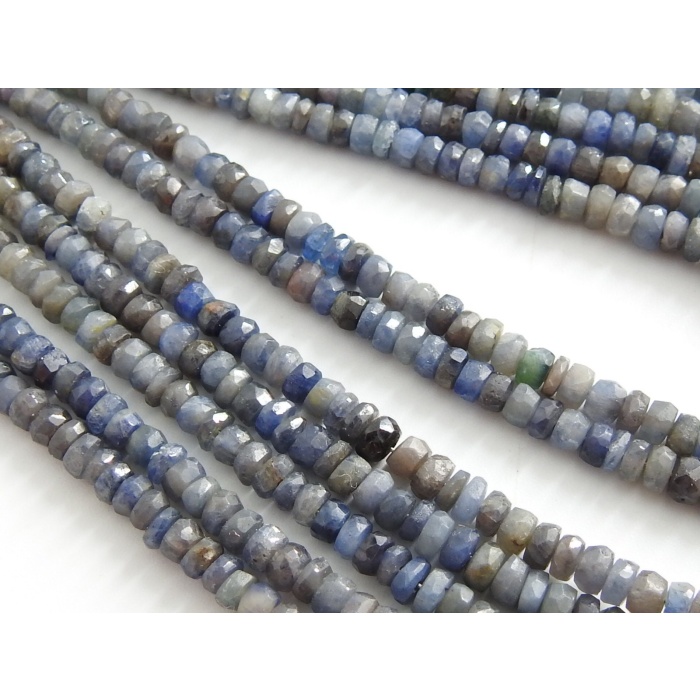 Blue Sapphire Faceted Roundel Bead,Multi Shaded,Burma Mines,Loose Stone,Handmade,For Jewelry Makers,16Inch Strand,100%Natural PMEB-13 | Save 33% - Rajasthan Living 12