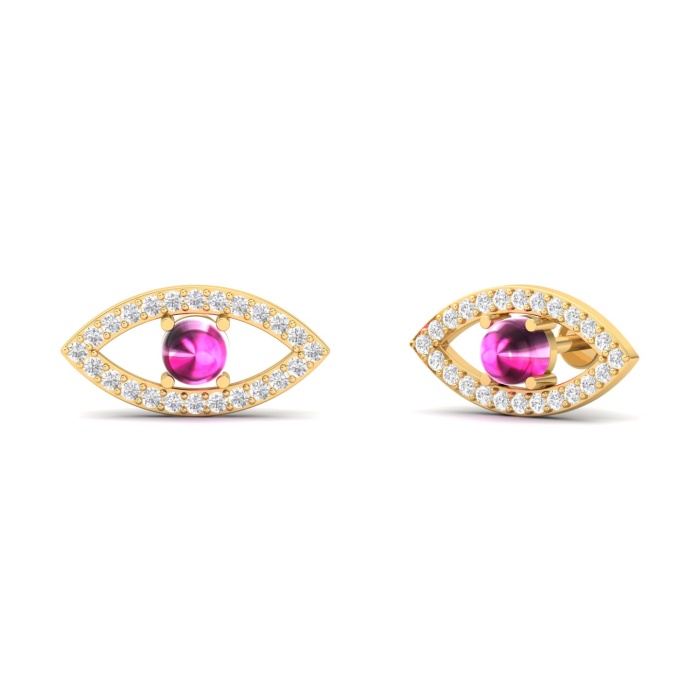 Dainty Natural Pink Spinel 14K Stud Earrings, August Birthstone Earrings, Gold Stud Earrings For Her, Everyday Gemstone Earring For Women | Save 33% - Rajasthan Living 14