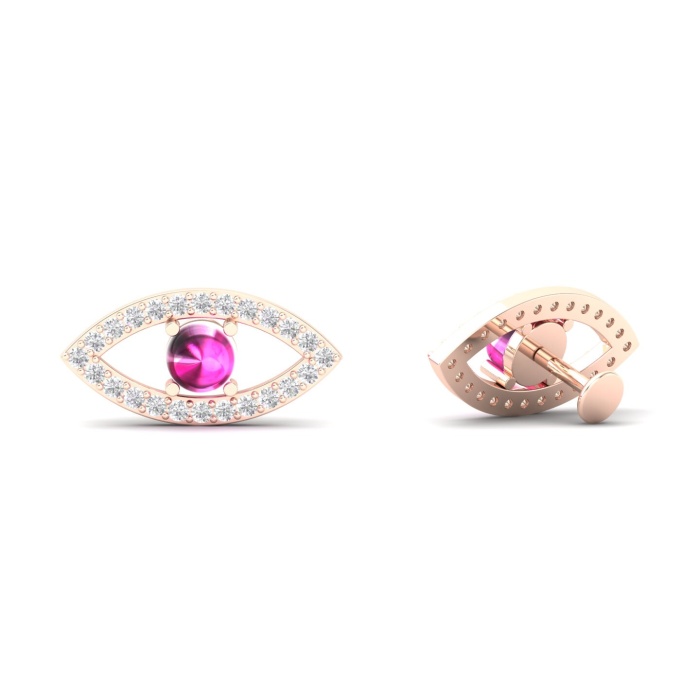 Dainty Natural Pink Spinel 14K Stud Earrings, August Birthstone Earrings, Gold Stud Earrings For Her, Everyday Gemstone Earring For Women | Save 33% - Rajasthan Living 7