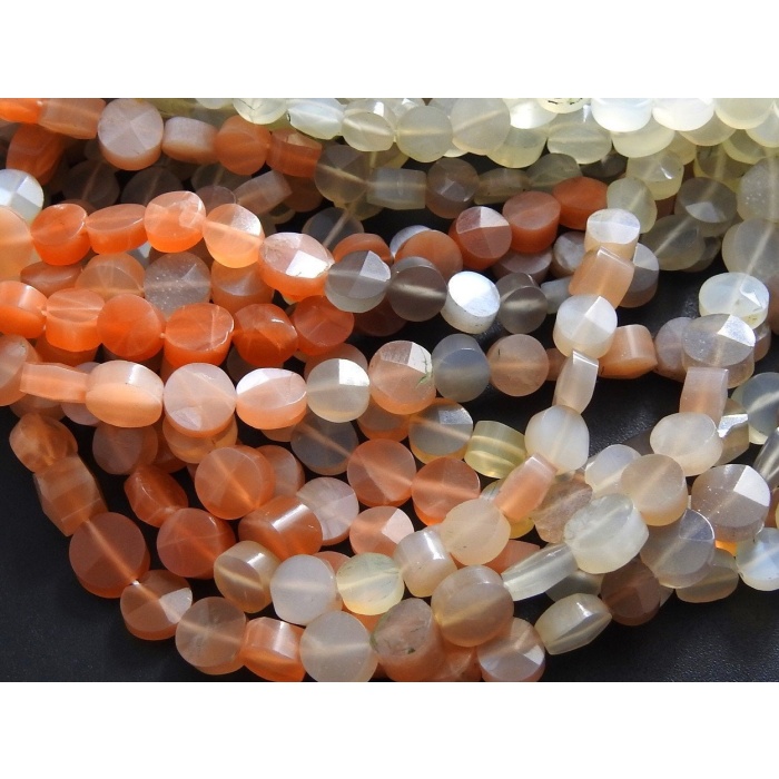 Moonstone Faceted Coins,Multi Shaded,Button,Cross Drill Bead,Loose Stone,For Jewelry Making,Beaded Bracelet 100%Natural 13Inch Strand PME-B5 | Save 33% - Rajasthan Living 5