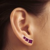 14K Rhodolite Garnet Ear Climbers, Dainty Everyday Gemstone Ear Crawlers For Women, Gold Stud Earrings For Her, January Birthstone Jewelry | Save 33% - Rajasthan Living 20