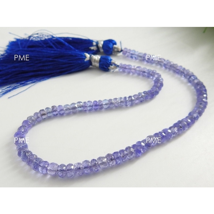 Tanzanite Faceted Roundel Bead,Blue,Handmade,Loose Stone,High Quality,Gemstone Bead,For Jewelry Making 100%Natural 9Inch Strand PME(B8) | Save 33% - Rajasthan Living 9
