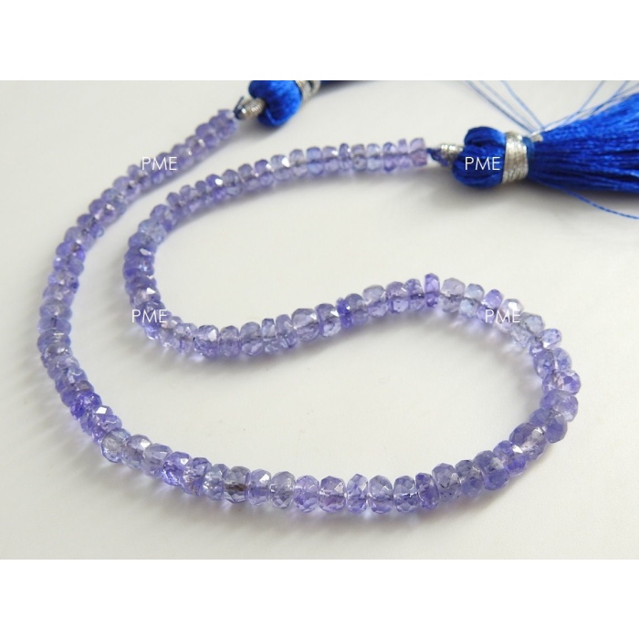 Tanzanite Faceted Roundel Bead,Blue,Handmade,Loose Stone,High Quality,Gemstone Bead,For Jewelry Making 100%Natural 9Inch Strand PME(B8) | Save 33% - Rajasthan Living 11