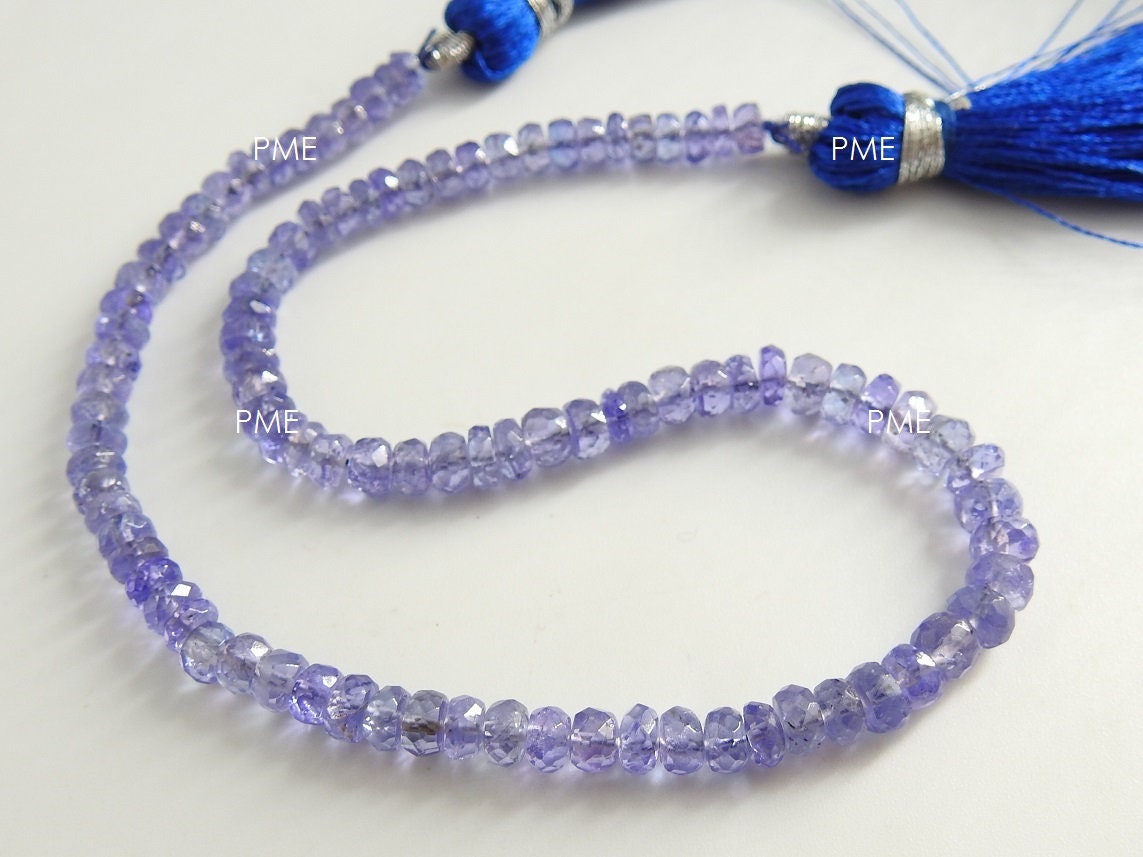 Tanzanite Faceted Roundel Bead,Blue,Handmade,Loose Stone,High Quality,Gemstone Bead,For Jewelry Making 100%Natural 9Inch Strand PME(B8) | Save 33% - Rajasthan Living 21