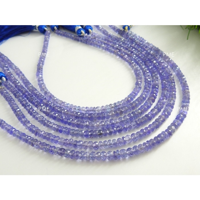 Tanzanite Faceted Roundel Bead,Blue,Handmade,Loose Stone,High Quality,Gemstone Bead,For Jewelry Making 100%Natural 9Inch Strand PME(B8) | Save 33% - Rajasthan Living 12