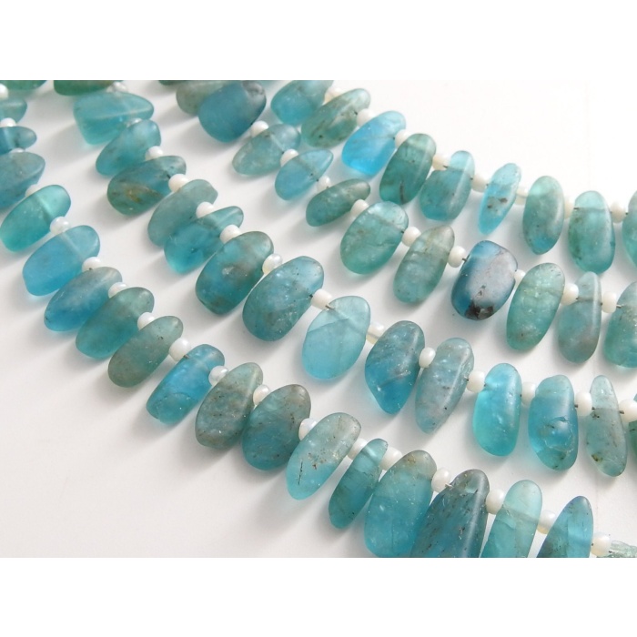 Sky Blue Apatite Smooth Briolette,Matte Polish,Fancy,Irregular Shape,Nugget,Handmade,Loose Stone,9Inch 15X4To8X4MM Approx,100%Natural BR7 | Save 33% - Rajasthan Living 9