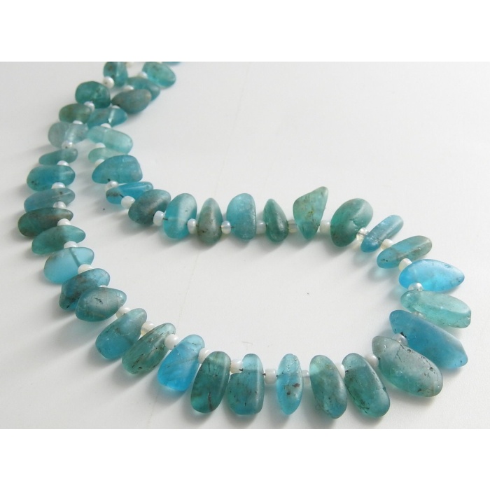 Sky Blue Apatite Smooth Briolette,Matte Polish,Fancy,Irregular Shape,Nugget,Handmade,Loose Stone,9Inch 15X4To8X4MM Approx,100%Natural BR7 | Save 33% - Rajasthan Living 10