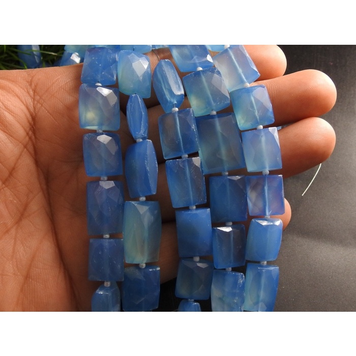 Blue Chalcedony Faceted Rectangle Shape Bead,Baguette,Handmade,Loose Stone,For Making Jewelry 10 Piece Strand 16X12 To 13X9 MM Approx | Save 33% - Rajasthan Living 9
