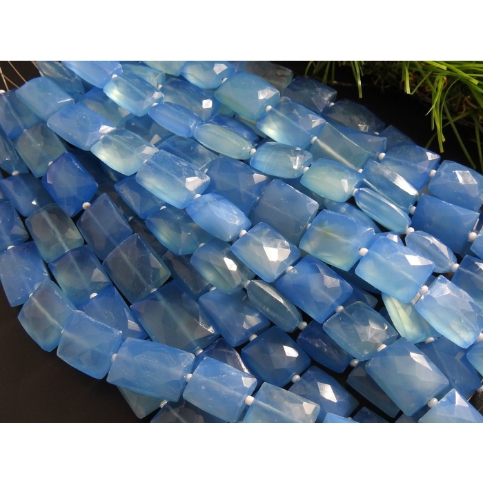 Blue Chalcedony Faceted Rectangle Shape Bead,Baguette,Handmade,Loose Stone,For Making Jewelry 10 Piece Strand 16X12 To 13X9 MM Approx | Save 33% - Rajasthan Living 10