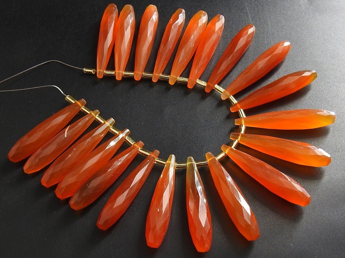 35MM Long Pair,Fanta Orange Chalcedony Faceted Elongated Drops,Teardrop,Loose Stone,Earrings,For Making Jewelry,Wholesaler,Supplies (pme)CY1 | Save 33% - Rajasthan Living 11