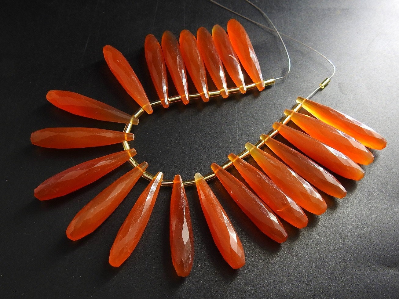 35MM Long Pair,Fanta Orange Chalcedony Faceted Elongated Drops,Teardrop,Loose Stone,Earrings,For Making Jewelry,Wholesaler,Supplies (pme)CY1 | Save 33% - Rajasthan Living 14