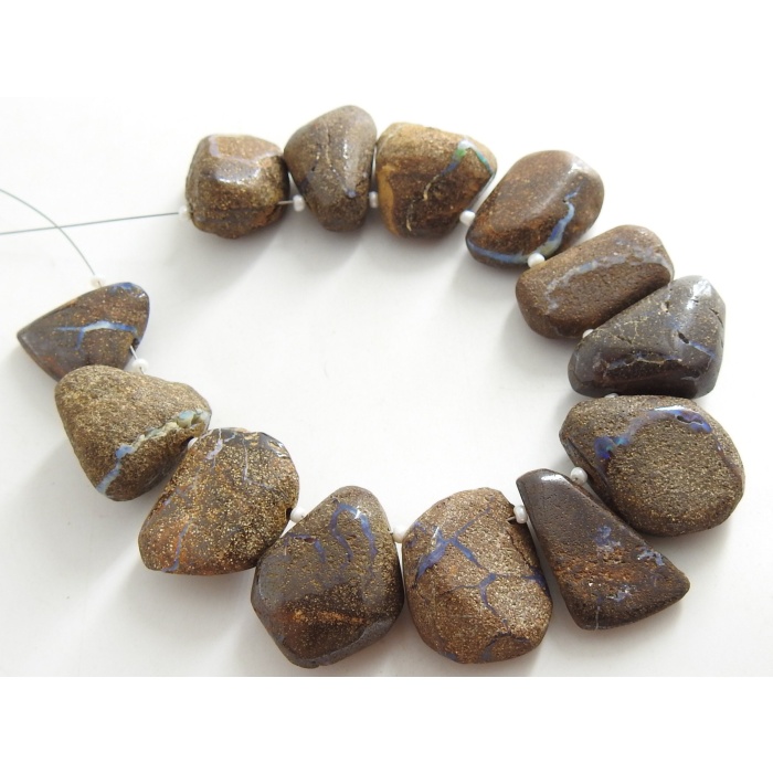 100%Natural Boulder Opal Smooth Fancy Briolette,Tumbke,Nugget,Irregular Shape Bead,Loose Stone,Minerals,Multi Fire 13Piece Strand (WM)R1 | Save 33% - Rajasthan Living 9