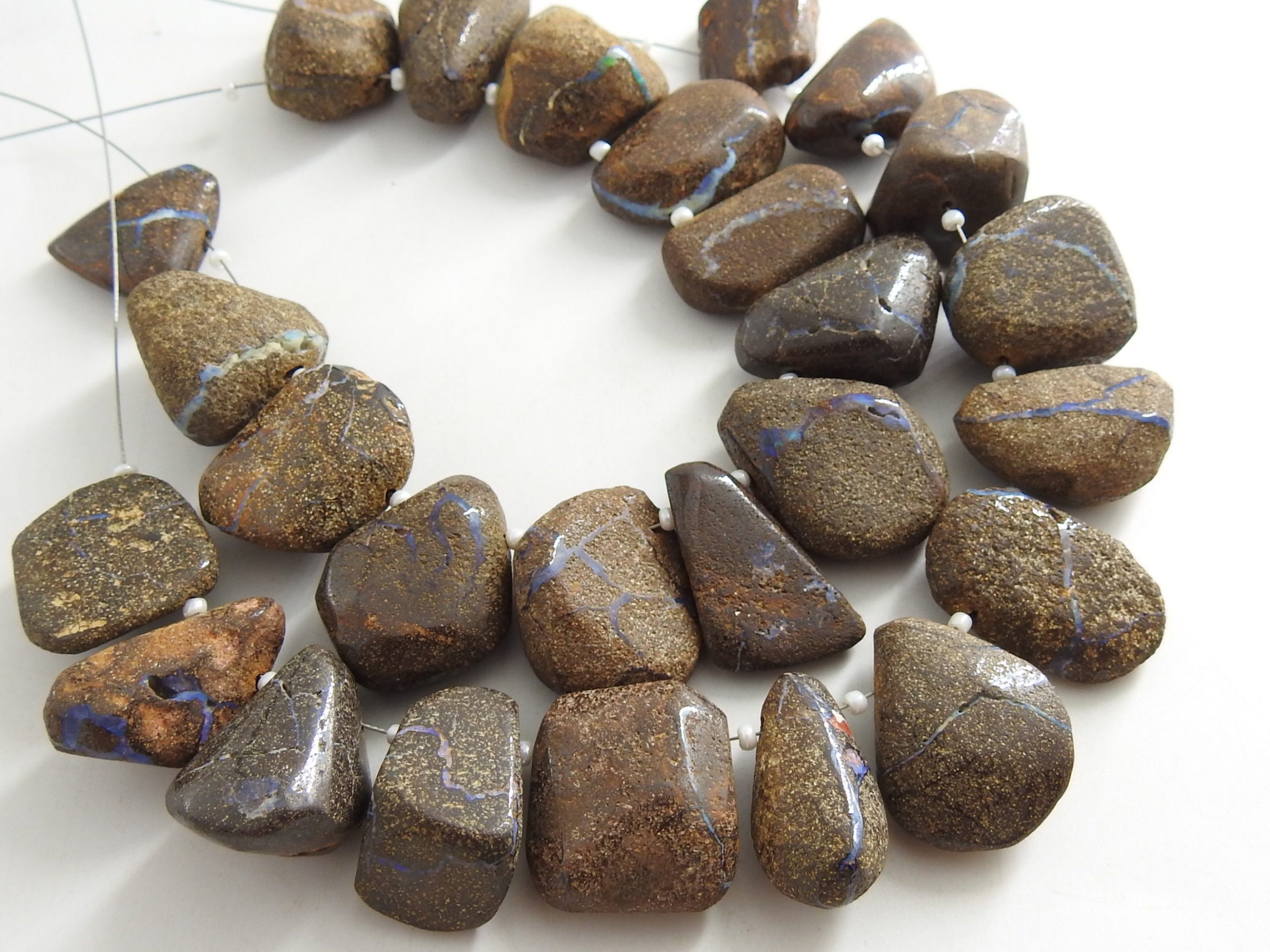 100%Natural Boulder Opal Smooth Fancy Briolette,Tumbke,Nugget,Irregular Shape Bead,Loose Stone,Minerals,Multi Fire 13Piece Strand (WM)R1 | Save 33% - Rajasthan Living 18