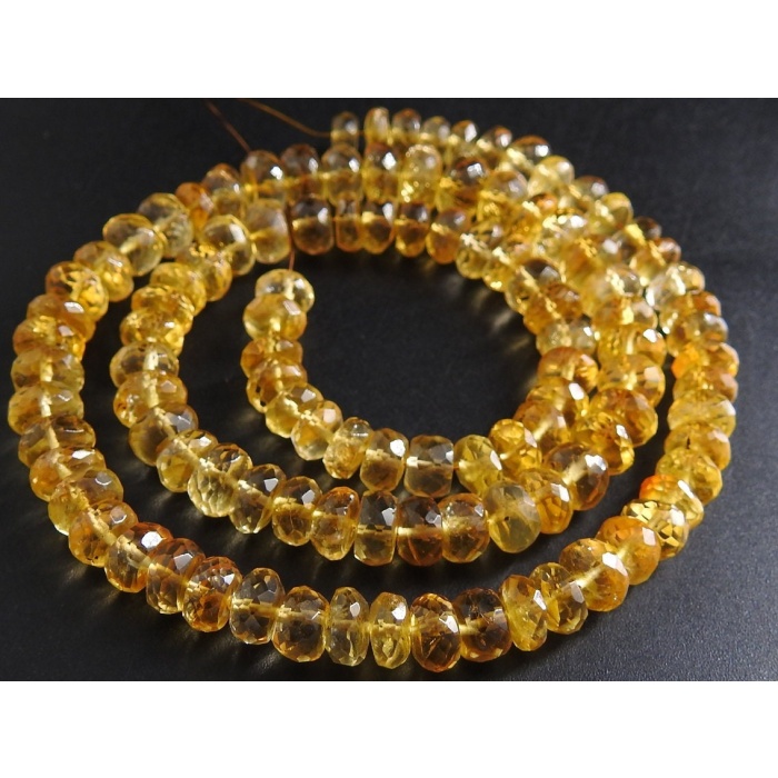 Citrine Faceted Roundel Beads,Loose Stone,Quartz,Yellow Color,Minerals Gemstone,For Jewelry Making 100%Natural 8Inch 5To6MM Approx (pme)B11 | Save 33% - Rajasthan Living 6