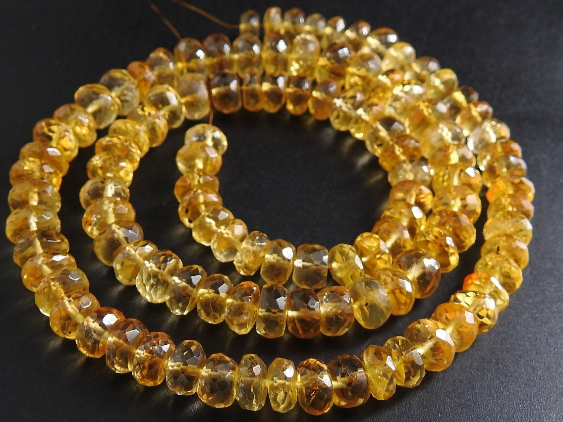 Citrine Faceted Roundel Beads,Loose Stone,Quartz,Yellow Color,Minerals Gemstone,For Jewelry Making 100%Natural 8Inch 5To6MM Approx (pme)B11 | Save 33% - Rajasthan Living 11