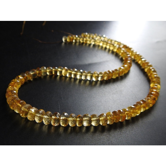 Citrine Faceted Roundel Beads,Loose Stone,Quartz,Yellow Color,Minerals Gemstone,For Jewelry Making 100%Natural 8Inch 5To6MM Approx (pme)B11 | Save 33% - Rajasthan Living 5