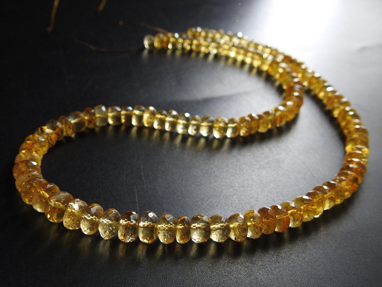 Citrine Faceted Roundel Beads,Loose Stone,Quartz,Yellow Color,Minerals Gemstone,For Jewelry Making 100%Natural 8Inch 5To6MM Approx (pme)B11 | Save 33% - Rajasthan Living 10