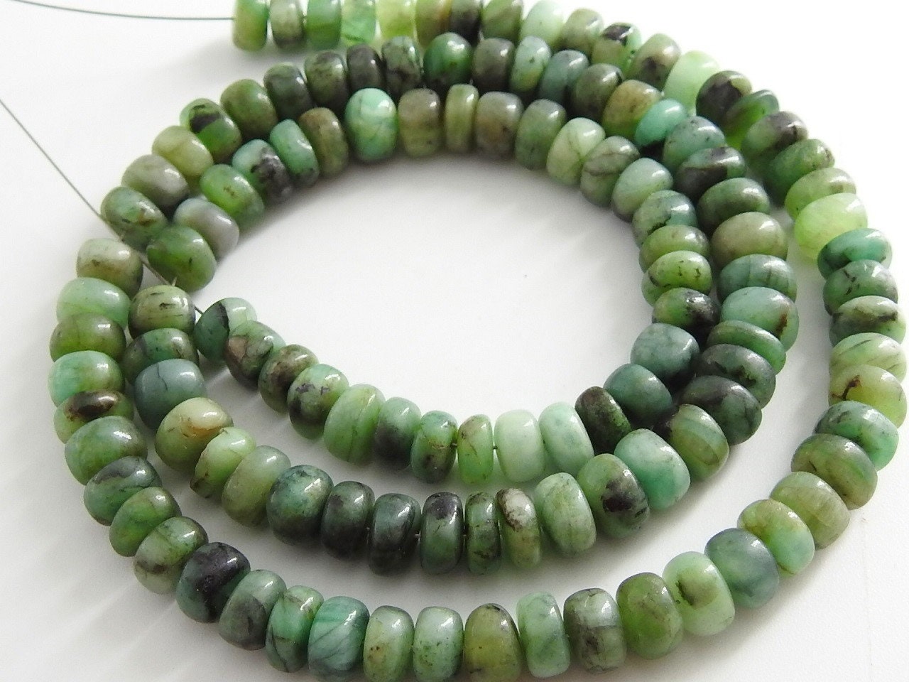 Emerald Smooth Roundel Bead,Shaded,Loose Stone,Handmade,Wholesale Price,New Arrival,18Inch Strand 100%Natural PME(B12) | Save 33% - Rajasthan Living 20